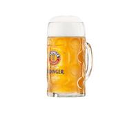 Erdinger Official 1 Litre Branded Glass Stein Beer Mug - Traditional German Oktoberfest Tankard