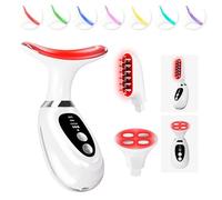 erdnretl Multi-Functional-Red-Light-Therapy-for-Face and Neck-Eye-Head Massager,7 Colors Skin Rejuvenation Lifting Facial Massager for Toning,Glow Boost，Wrinkle&Dark Circle Reducer (White)