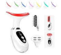 erdnretl Multi-Functional-Red-Light-Therapy-for-Face and Neck-Eye-Head Massager,7 Colors Skin Rejuvenation Lifting Facial Massager for Toning,Glow Boost，Wrinkle&Dark Circle Reducer (White)