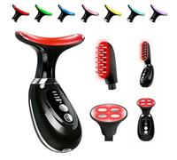 erdnretl Multi-Functional-Red-Light-Therapy-for-Face and Neck-Eye-Head Massager,7 Colors Skin Rejuvenation Lifting Facial Massager for Toning,Glow Boost，Wrinkle&Dark Circle Reducer (Black)