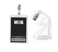 ERDOGLY Agent Costume Set, Black Novelty ID Badge Props for Men in Cosplay, Detective Party Favors Secret Agent ID Card Holder with Secret Spy Earpiece for Halloween Mystery Party Supplies