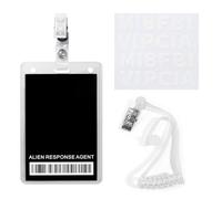 ERDOGLY Agent Costume Set, Black Novelty ID Badge Props for Men in Cosplay, Detective Party Favors Secret Agent ID Card Holder with Secret Spy Earpiece for Halloween Mystery Party Supplies