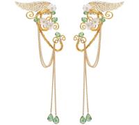 ERDOGLY Elf Ear Cuffs, Handmade Fairy Ear Cuffs Earrings with Tassel, Non Pierced Elven Ears Clip for Women Christmas Renaissance Halloween Costume Accessories