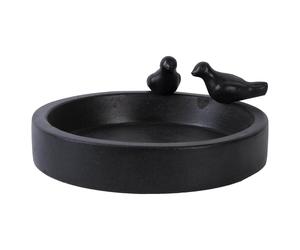 Erdtmanns Ceramic Bird Bath 30,1x32,8cm Black Water Bowl For Birds