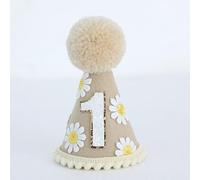 Ereniko Khaki Boho Daisy Wild One 1st Birthday Cone Hat Brown First Birthday Hat Girl Baby In Bloom Daisy Party Decorations Photoshoot Props Photo Props