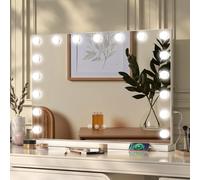 Ereousa Hollywood Mirror, 80x62cm Vanity Mirror with Personalized Lighting Perfection, Sturdy Hollywood Vanity Mirror for Bedroom, Touch-screen Control Makeup Mirror with 2 Mounting Options (White)