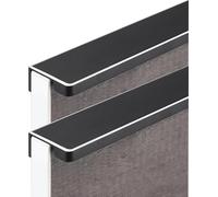 ERERE Concealed Kitchen Cupboard Handles,Hidden Cabinet Handles, 2 Pack Aluminum Alloy Invisible Drawer Handles for Wardrobe(Black White,Hole Distance 128mm)