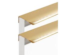 ERERE Concealed Kitchen Cupboard Handles,Hidden Cabinet Handles, 2 Pack Multi-Coloured Drawer Handles Invisible Finger Edge Pull for Wardrobe(Gold,Length 150mm)