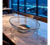ERERE Stainless Steel Fruit Bowl, Countertop Kitchen Fruit Basket Storage Holder(19.8cm)