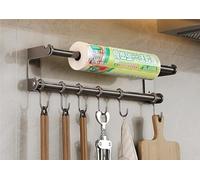 ERERE Stainless Steel Kitchen Rail Organizer, Wall Mounted Utensil Hanging Rack for Pots Pans Cookware Storage(40cm)