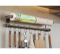ERERE Stainless Steel Kitchen Rail Organizer, Wall Mounted Utensil Hanging Rack for Pots Pans Cookware Storage(50cm)