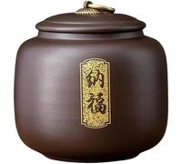 ERERE Tea Jar,Tea Caddy Tins,Ceramic Storage Canister, Purple Clay Bulk Tea Storage Jar,Chinese Tea Set Single Jar Tea Organizer