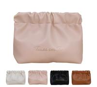 Eretinputc Makeup Bag Lijiali, 2024 New Premium Makeup Bag for Women and Girls, Large Capacity Travel Makeup Bag, PU Leather Toiletry Cosmetic Bag with Handle and Divider (S-Pink)