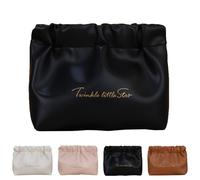 Eretinputc Makeup Bag Lijiali, 2024 New Premium Makeup Bag for Women and Girls, Large Capacity Travel Makeup Bag, PU Leather Toiletry Cosmetic Bag with Handle and Divider (S-Black)