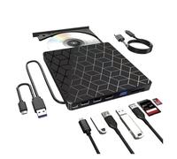 ERETYRET 7in1 External DVD Burner Optical Drive USB3.0 Type C CD Recorder Player Writer Portable Reader For Laptop Desktop Notebook Compact Small