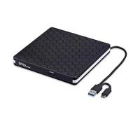 ERETYRET External CD DVD Drive USB3.0 Type C 2in1 Interface Slim Writer Burner Reader Player Optical For Laptop PC Desktop Compact Small