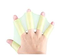 ERETYRET Unisex Frog Type Silicone Girdles Swimming Hand Fins Flippers Finger Webbed Gloves Paddle Water Sports Tool Accessories Wide Applications(Green,S for child)