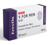 ErexOn V for Men - 20 Blue Tablets - Herbal Supplement for Men - Strong Effect - Mens Health Support Tablets - Performance & Enhancement - Maca, Glycine, Korean Ginseng and Zinc