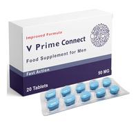 Erexon - V Prime Connect 50mg - 20 Tablets - Herbal Supplement for Men - Men's Health Support - Korean Ginseng, Tribulus Terrestris - Made in the UK
