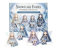 EREYTJ 4Pcs Flower Fairy Patchwork Sewing Kit with Pre-Cut Materials, 4 Fun Fairies Sewing Kit, Handcrafted Winged Flower Fairies for Beginner Crafters, Creative DIY for Craft Lovers & Home Decor