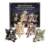 EREYTJ 4Pcs Flower Fairy Patchwork Sewing Kit with Pre-Cut Materials, 4 Fun Fairies Sewing Kit, Handcrafted Winged Flower Fairies for Beginner Crafters, Creative DIY for Craft Lovers & Home Decor