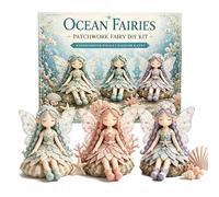 EREYTJ 4Pcs Flower Fairy Patchwork Sewing Kit with Pre-Cut Materials, 4 Fun Fairies Sewing Kit, Handcrafted Winged Flower Fairies for Beginner Crafters, Creative DIY for Craft Lovers & Home Decor