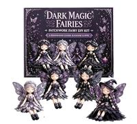 EREYTJ 4Pcs Flower Fairy Patchwork Sewing Kit with Pre-Cut Materials, 4 Fun Fairies Sewing Kit, Handcrafted Winged Flower Fairies for Beginner Crafters, Creative DIY for Craft Lovers & Home Decor