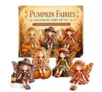 EREYTJ 4Pcs Flower Fairy Patchwork Sewing Kit with Pre-Cut Materials, 4 Fun Fairies Sewing Kit, Handcrafted Winged Flower Fairies for Beginner Crafters, Creative DIY for Craft Lovers & Home Decor