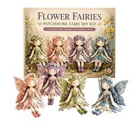 EREYTJ 4Pcs Flower Fairy Patchwork Sewing Kit with Pre-Cut Materials, 4 Fun Fairies Sewing Kit, Handcrafted Winged Flower Fairies for Beginner Crafters, Creative DIY for Craft Lovers & Home Decor