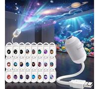 EREYTJ Galaxy Projector Night Light, 2-in-1 Holographic Star 5d Projector Plug and Play hd Star Smart Dynamic Ceiling Projectors Lamp 360° Space Starry Sky USB Projection with Films