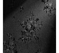 Erfoni Black Peel and Stick Wallpaper - Black Floral Embossed Contact Paper 17.7" x 78.7" Removable Textured Flower Wallpaper for Countertops and Cabinets