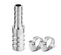 ERGAOBOY 1 Pcs 304 Stainless Steel 50MM to 40MM Reducing Hose Barb Adapter, Barb Splicer Union Mender Coolant Pipe Fitting for Water Fluid Air