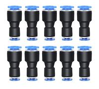 ERGAOBOY 10 Pcs 10MM Tube OD x 8MM Tube OD Straight Reducing Push to Connect Fittings, Blue Pneumatic Union Pipe Tube Reducer Push Lock