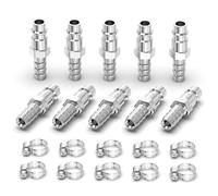 ERGAOBOY 10 Pcs Male Industrial Air Coupling and Plug Kit with 10MM Hose Barb, Flow Quick Connect Air Pneumatic Compressor Hose Fittings