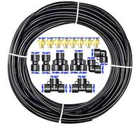 ERGAOBOY 10M PU Black Polyurethane Air Hose Tube Kit, 6mm OD x 4mm ID with 14 Connector Kits