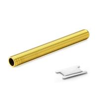 ERGAOBOY 1Pc M10 x 100mm Brass Fully Threaded Pipe Nipple Connector | Fully Threaded Hollow Pipe Stem Fitting, M10 Running Nipple Joint for Lighting Plumbing Mechanicals