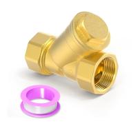 ERGAOBOY 1Pcs Brass Y Strainer Mesh Filter Valve, 1-1/2" BSP DN40 Female Thread Connector Valve for Water Oil Separation