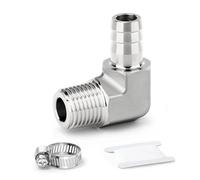 ERGAOBOY 1Pcs SS304 1/4" Male x 6mm Barb 90 Deg Threaded Elbow Fitting