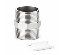 ERGAOBOY 1Pcs SS304 2.5" BSP Male Straight Hex Nipple Pipe Fitting