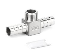 ERGAOBOY 1Pcs SS304 3/8" x8mm Male BSP to Dual Barb Tee Fitting Kit