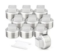 ERGAOBOY 2 Pcs 1/4" BSP Male Outer Square Thread Socket Pipe 304 Stainless Steel Plug Fitting