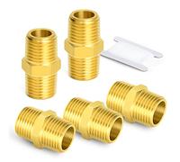 ERGAOBOY 2 Pcs Brass Reducing Hex Nipple Pipe Fitting, 1/4" BSP Male x 1/4" BSP Male Straight Connector