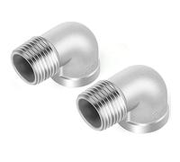 ERGAOBOY 2 Pcs Stainless Steel 304 90 Degree Elbow, BSP Female x Male Threaded Pipe Fitting, 1/2" Cast Street Elbow Connector for Industrial Plumbing and Garden