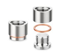 ERGAOBOY 2PCS 304 Stainless Steel M18 X 1.5 O2 Oxygen Sensor Bung, Notched Style Mounting Bungs and Plugs,Weld Bung with 2PCS Gasket