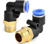ERGAOBOY 2Pcs 6mm OD x 1/4" BSP Male Elbow Push to Connect Fitting | Right angle profile, click insert locking, resilient internal claw grab, suitable for pneumatic machinery