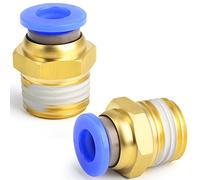 ERGAOBOY 2Pcs 6mm OD x 1/4" BSP Male Straight Push to Connect Fitting