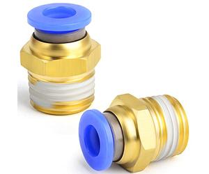 ERGAOBOY 2Pcs 6mm OD x 1/4" BSP Male Straight Push to Connect Fitting | Straight push in connection, secure internal claw grab, leakproof pressure tight, suitable for pneumatic tool air lines