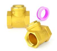 ERGAOBOY 2Pcs Brass Swing Check Valve, 3/4" BSP Female Non Return Valve, Plumbing Fitting to Prevent The Medium Backflow for Oil Water Gas Air