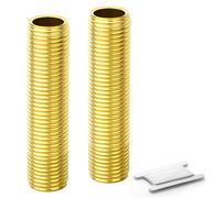 ERGAOBOY 2Pcs M10 x 25mm Brass Fully Threaded Pipe Nipple Connector | Fully Threaded Hollow Pipe Stem Fitting, M10 Running Nipple Joint for Lighting Plumbing Mechanicals