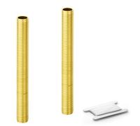ERGAOBOY 2Pcs M10 x 60mm Brass Fully Threaded Pipe Nipple Connector | Fully Threaded Hollow Pipe Stem Fitting, M10 Running Nipple Joint for Lighting Plumbing Mechanicals